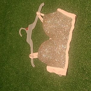 Hand-made rhinestone corset bralette